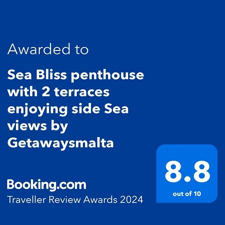 Sea Bliss Penthouse With 2 Terraces Enjoying Side Sea Views By Getawaysmalta